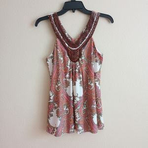 Studio Y Beaded Sequin Halter Top